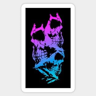 Skulls Abstract - Blue and Purple Sticker